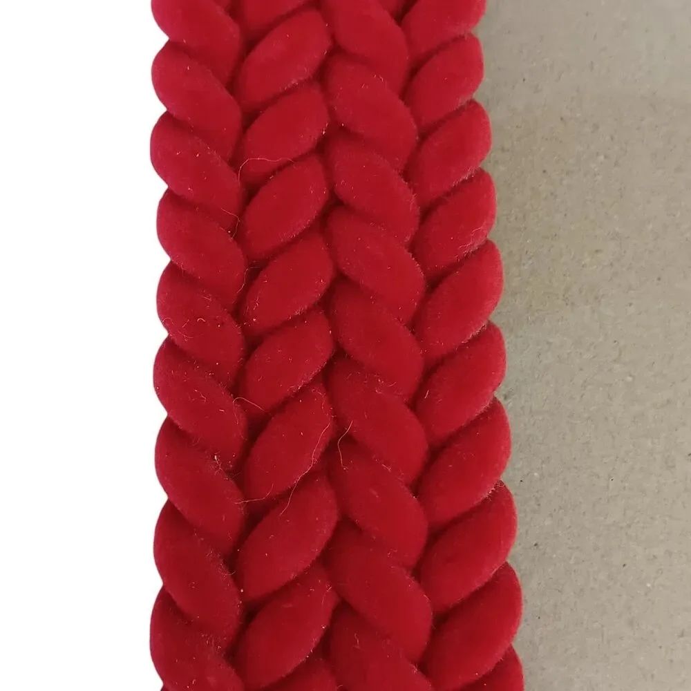Red Velvet Flocked Photo Frame Fuzzy Braided Design 8.5x6.5 Photo 3.5x5.5 Unique